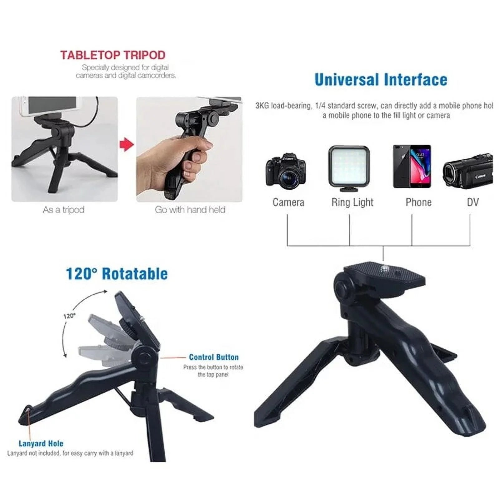 Smartphone Vlogging Kit with Tripod Phone Holder Mini Microphone LED Fill Light Starter for Tiktok Live Stream Video Youtube