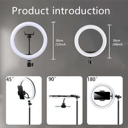 10" 26Cm LED Selfie Ring Light Photography Video Light Ringlight Phone Stand Tripod Fill Light Dimmable Lamp Trepied Streaming