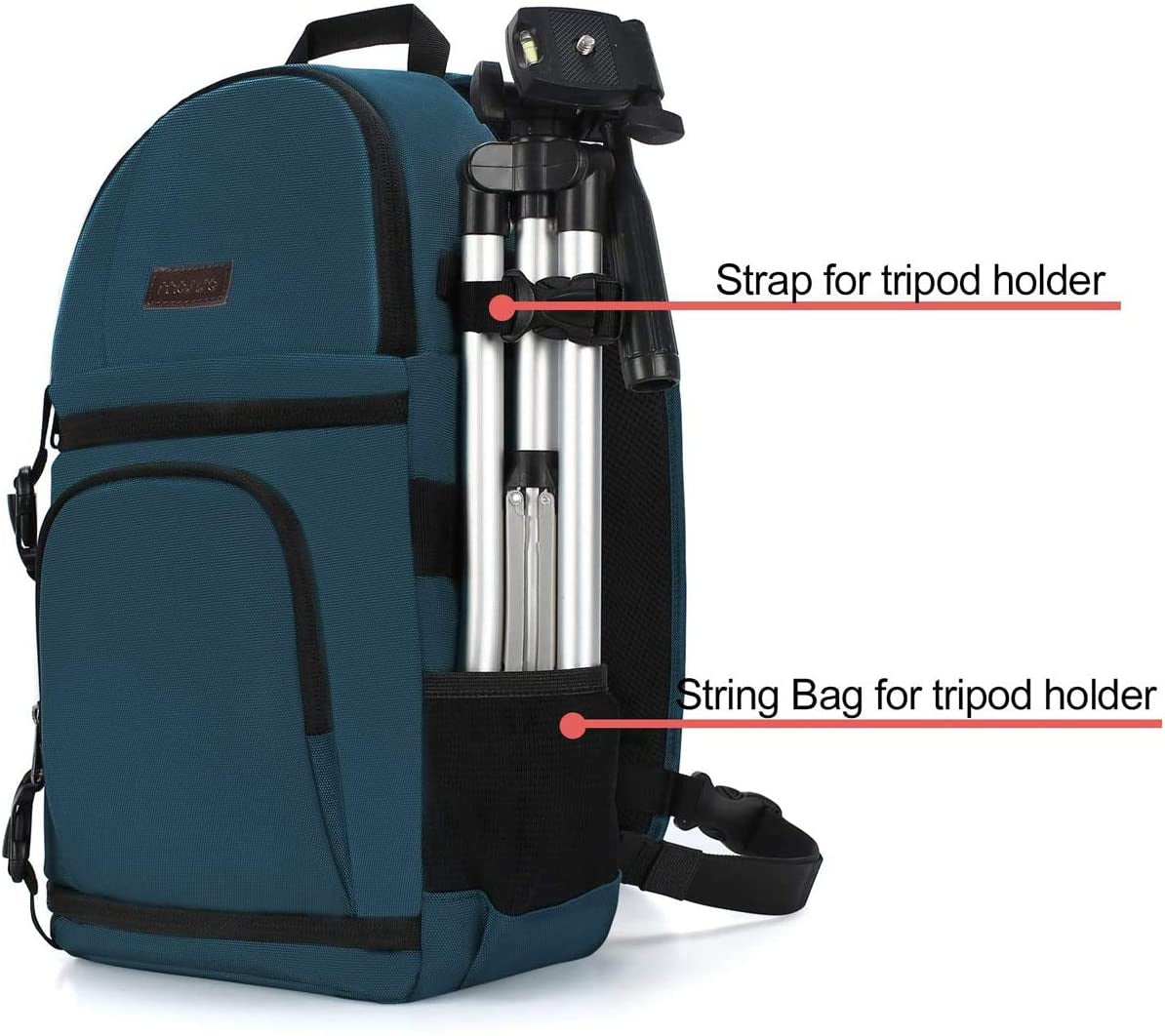 Camera Sling Bag, Dslr/Slr/Mirrorless Camera Backpack Case Shockproof Photography Backpack with Tripod Holder & Removable Modular Inserts Compatible with Canon/Nikon/Sony/Fuji, Deep Teal