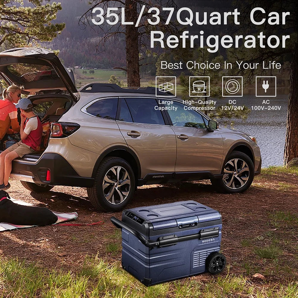 12 Volt 37 Qt. Portable Car Refrigerator, Car Freezer for Outdoor, Camping, Travel, RV,APP Control